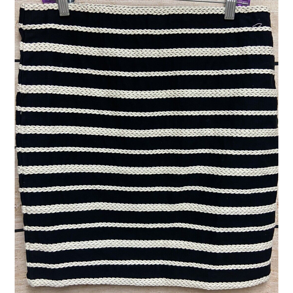 M.L.L.P Womens Pencil Skirt Size Large New Black White Striped Career Mini